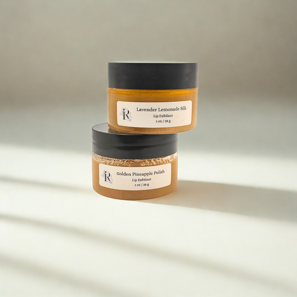 Golden Pineapple Polish & Lavender Lemonade Silk – Lip Scrub (Exfoliate & Buff) • For Healthy Lips