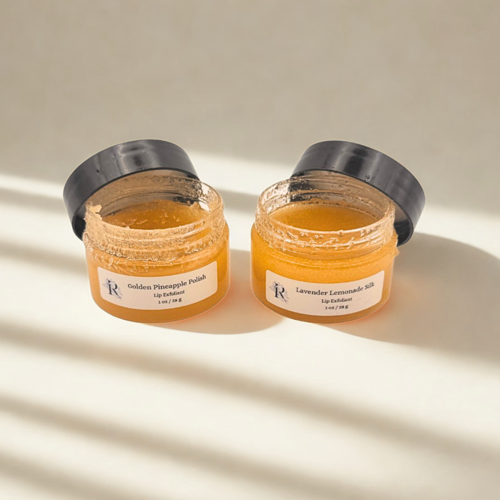 Golden Pineapple Polish & Lavender Lemonade Silk – Lip Scrub (Exfoliate & Buff) • For Healthy Lips